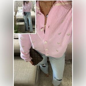 New🩷 Sweetheart Cozy PINK HEART CARDIGAN